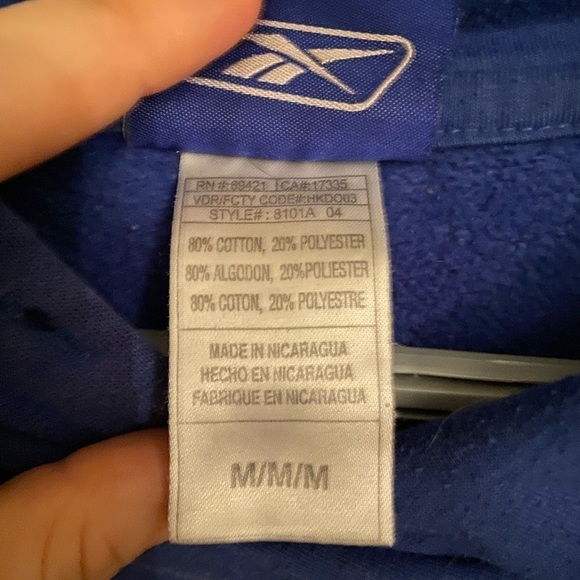 Vintage Reebok - New York Giants - NFL Hooded Sweatshirt - Size Medium - Picture 7 of 7